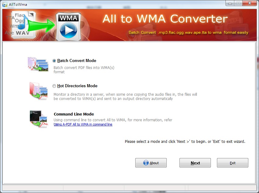 Batch Audio to Wma Converter, Support Hot directory converting