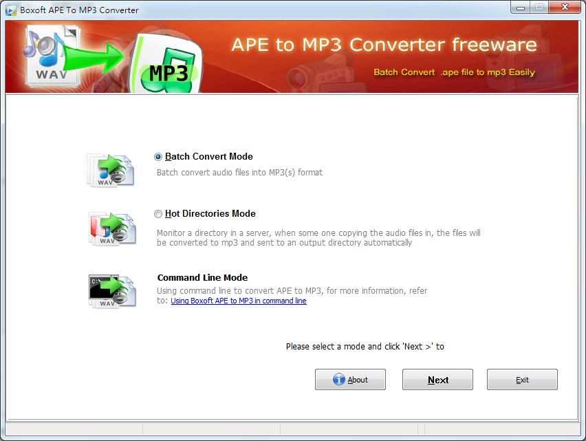 Windows 8 Boxoft APE to MP3 Converter (freeware) full