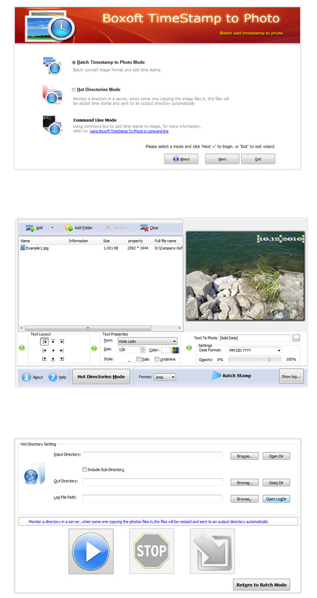  Boxoft Batch TimeStamp to Photo screenshots