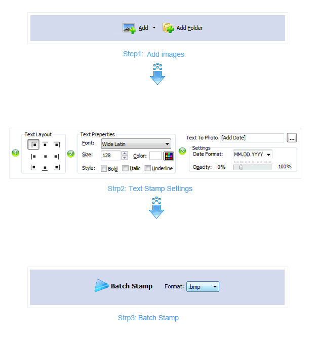  Boxoft Batch TimeStamp to Photo three steps