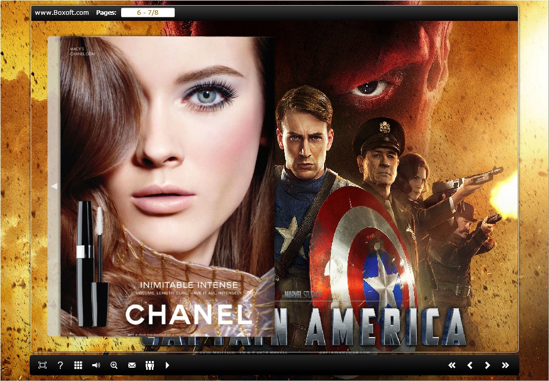 Captain America Theme for Boxoft PDF to Flipbook Pro - The Captain
