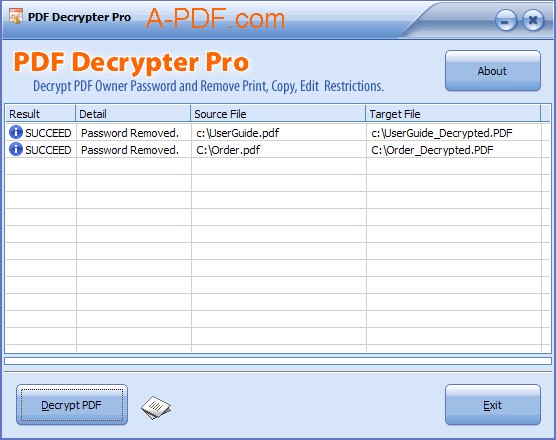 Batch PDF decryption