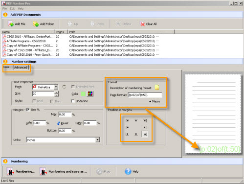 PDF Page Number software
