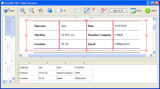PDF Table Filler software