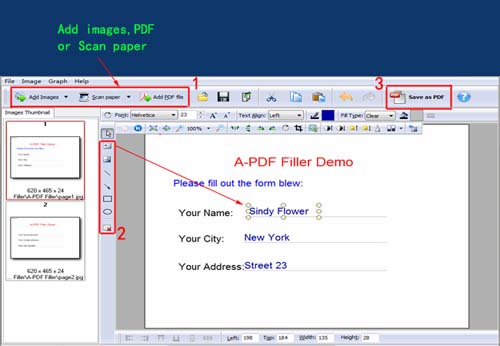 PDF Text Filler software