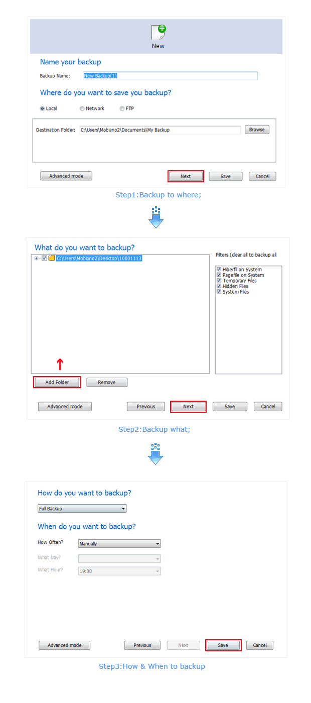  Step of Boxoft easy backup