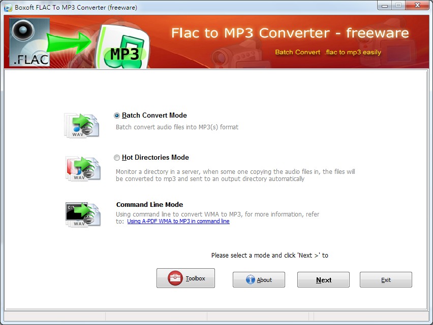 Boxoft free Flac to MP3 Converter (freeware) screenshot
