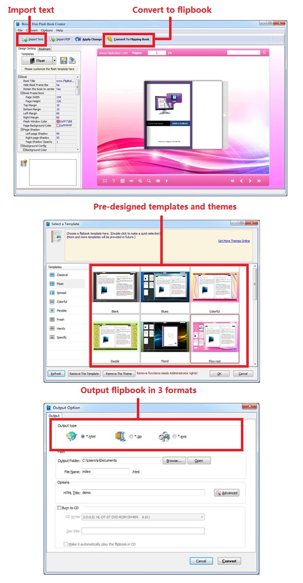 Boxoft Free Flash Book Creator Steps