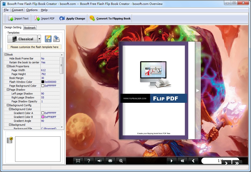 Windows 7 Boxoft Free Flash Flip Book Creator 2.0 full