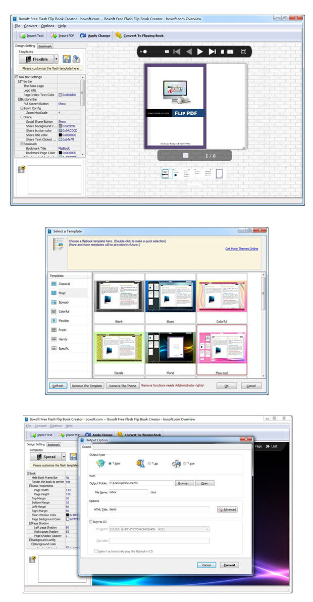 Boxoft Free Flash Flip Book Creator Screenshots