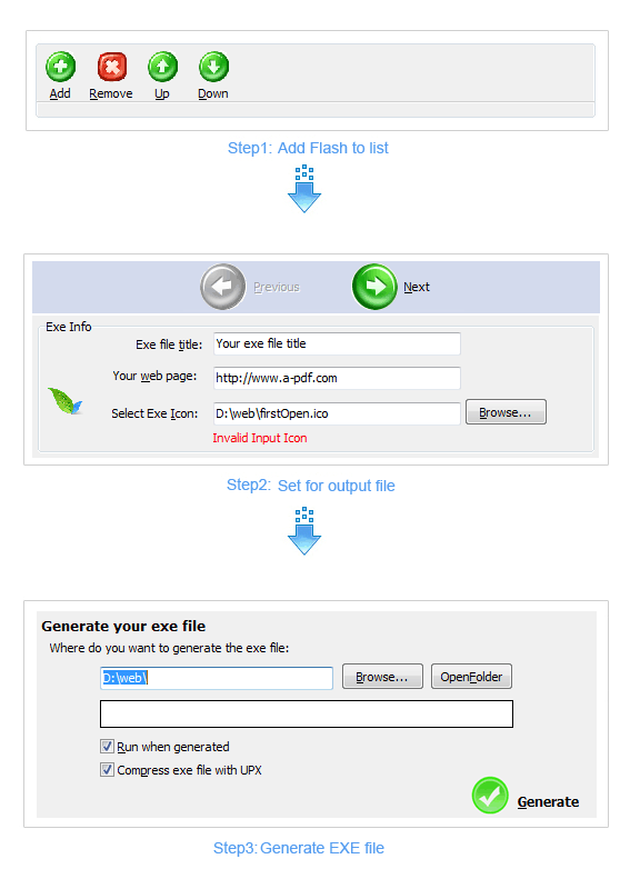  Step of Boxoft Flash to exe