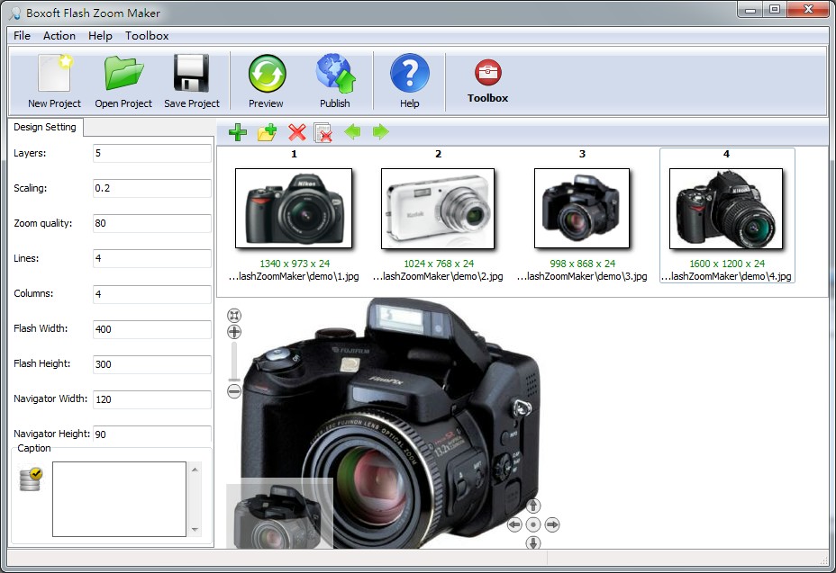 Windows 7 Boxoft Flash Zoom Maker 1.5 full