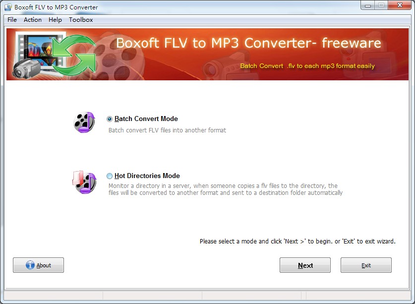 Boxoft free FLV to MP3 Converter (freeware) screenshot