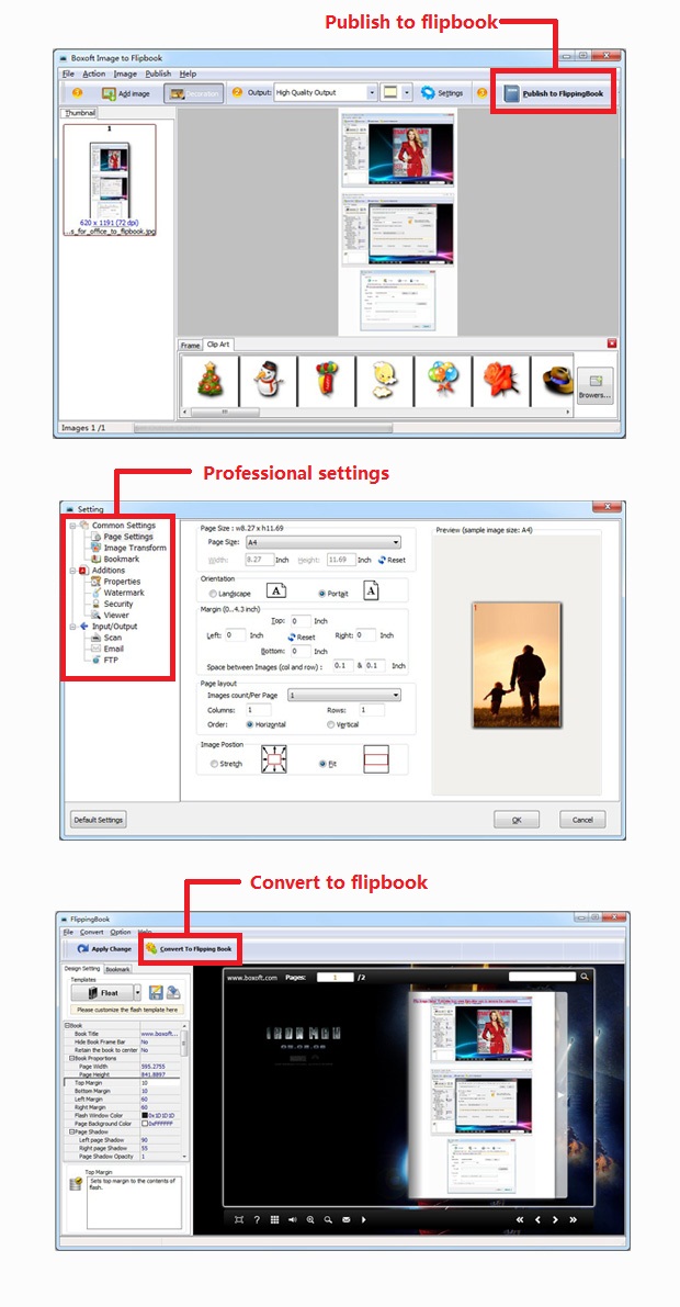  Step of Boxoft Image to Flipbook 