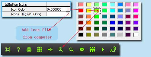 How to use digital magazine publishing software to change icon color of flipbook