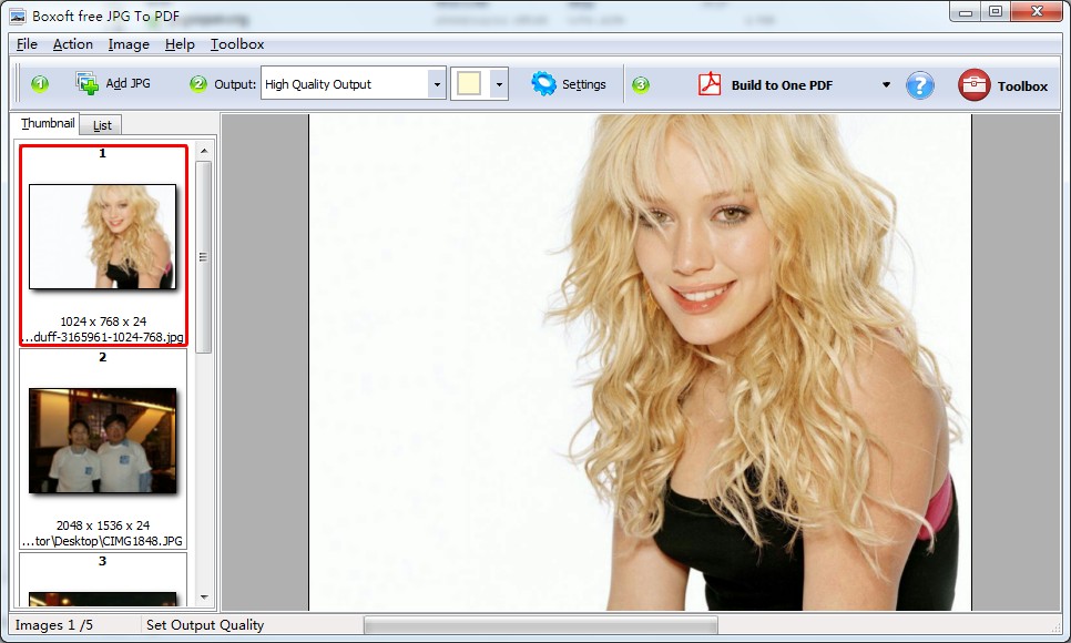 Boxoft JPG to PDF Converter screenshot