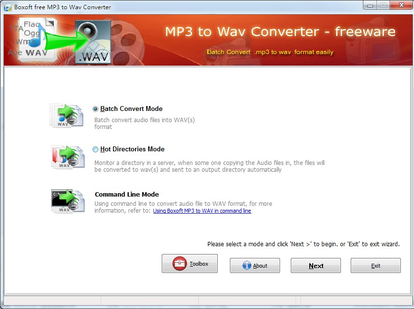 Boxoft MP3 to WAV Converter (freeware) screenshot Boxoft MP3 to WAV Converter (freeware) screenshot