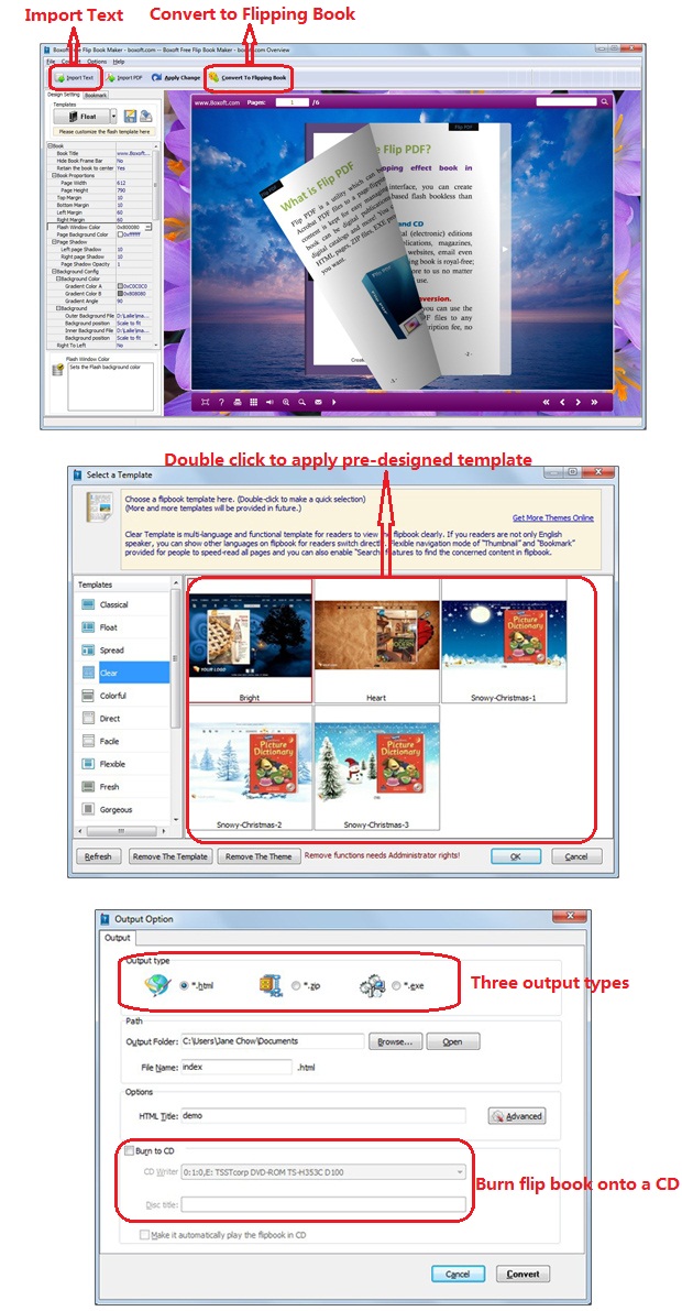 Boxoft Free Page Flip Maker Steps