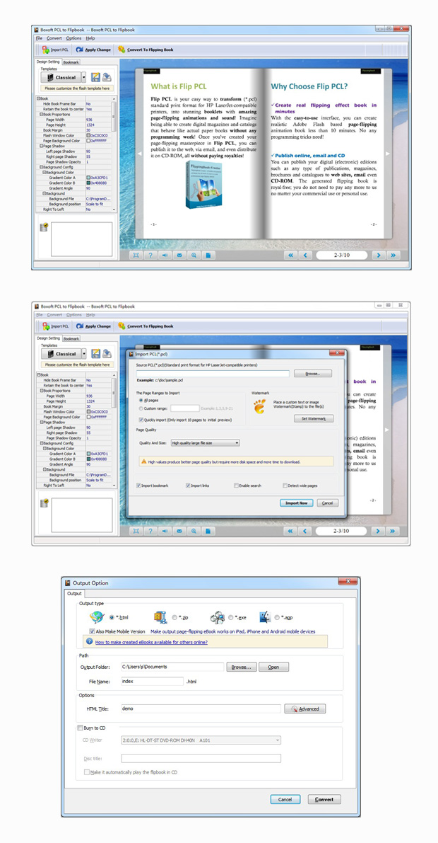 Boxoft PCL to Flipbook screenshot