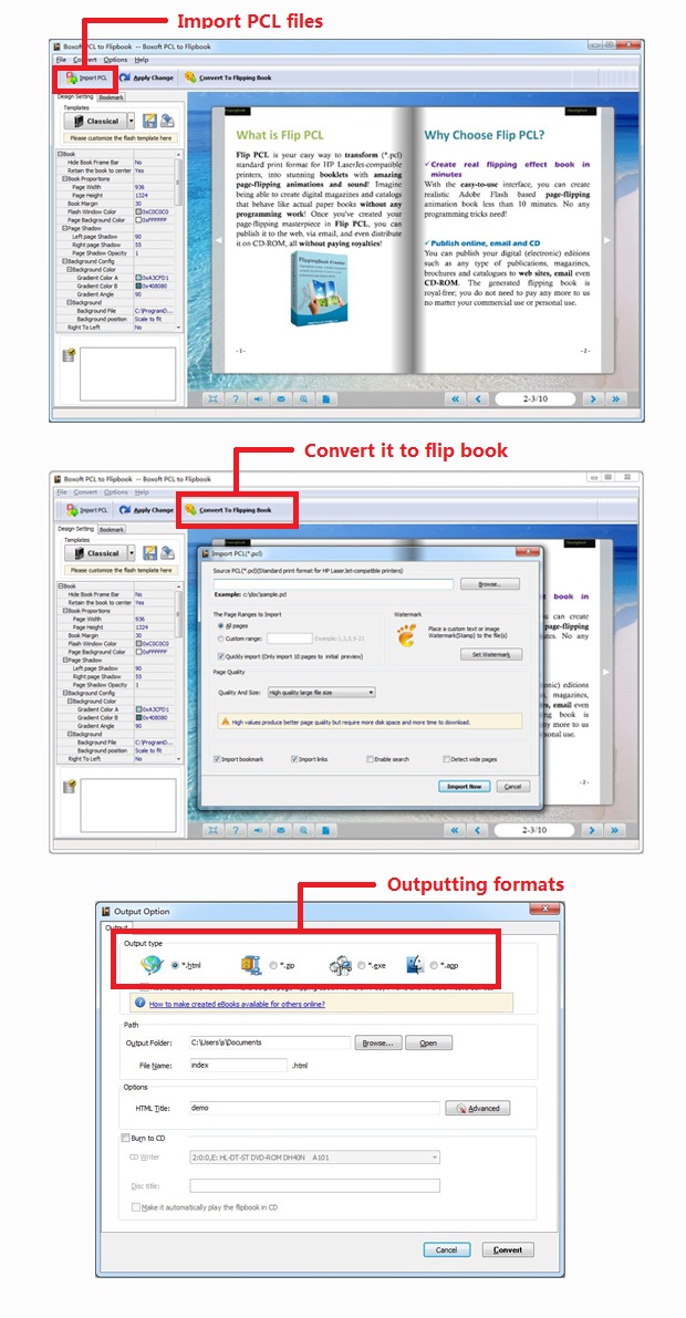  Step of Boxoft PCL to Flipbook