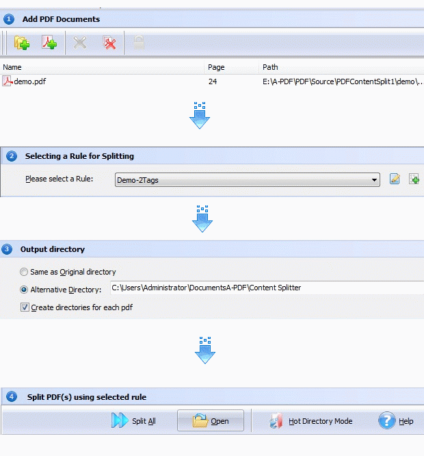  Step of Boxoft pdf_content_split