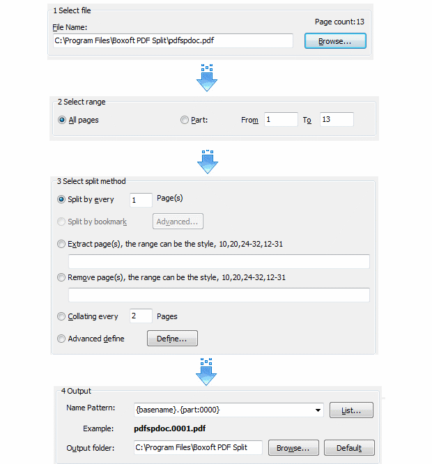  Step of Boxoft pdf split