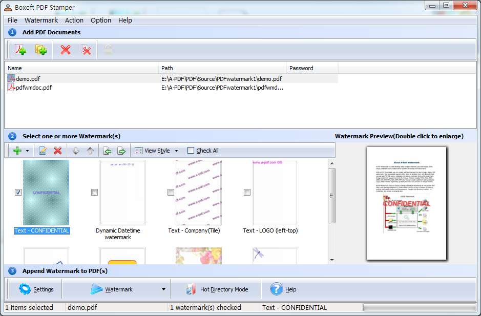Boxoft PDF Stamper screenshot
