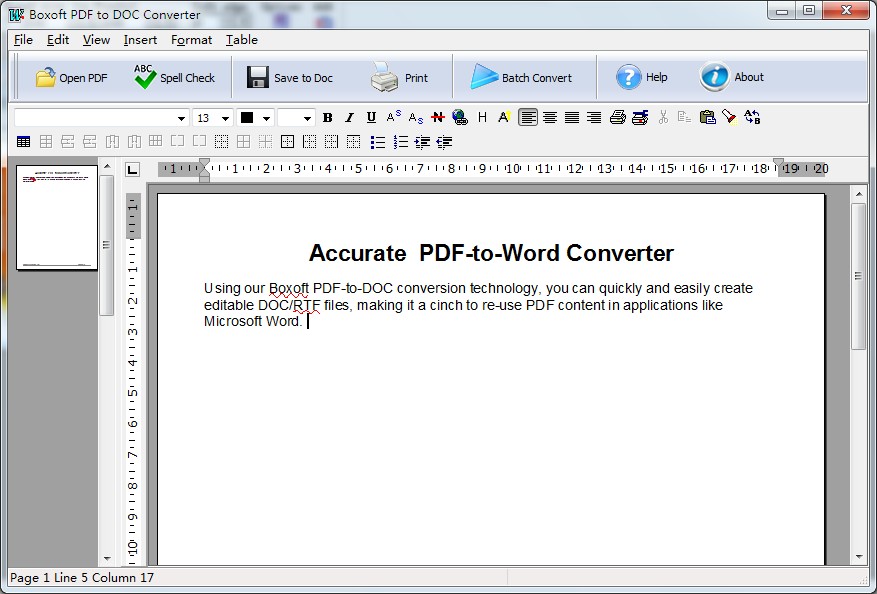 Boxoft PDF to DOC Converter screenshot