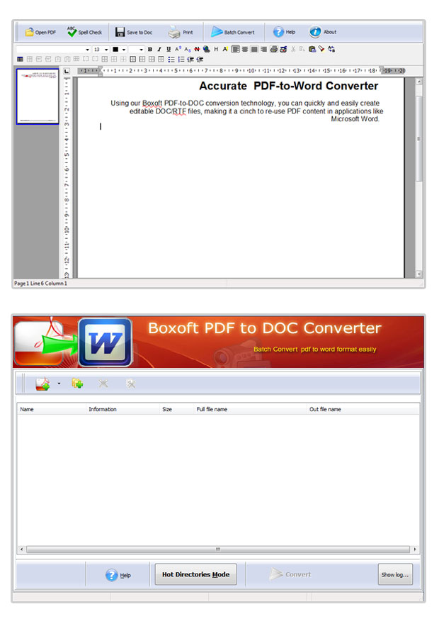 Boxoft PDF to DOC Converter Screenshots