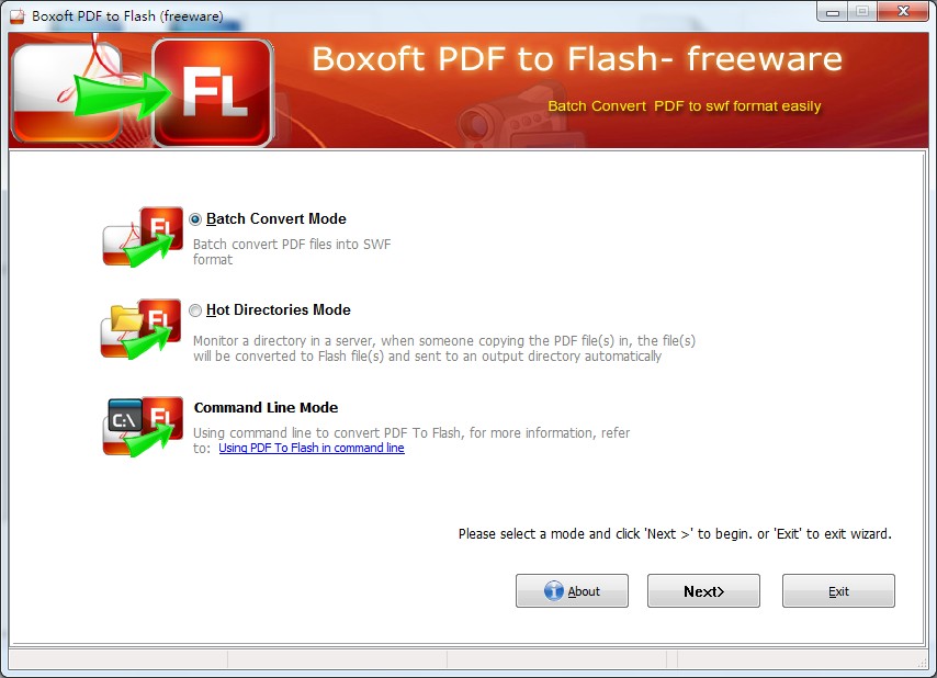 Boxoft PDF to Flash (freeware) screenshot