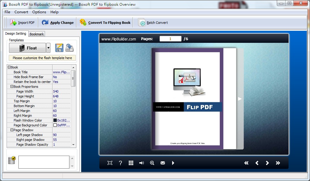 Boxoft PDF to Flipbook screenshot