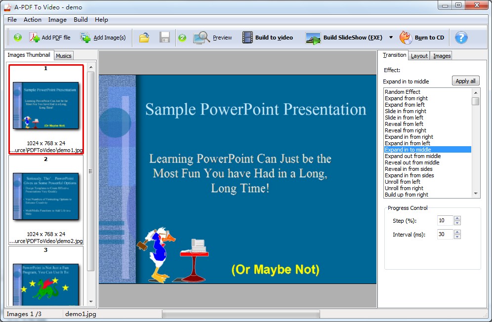 Convert PDF presentation to Video or stand-alone EXE