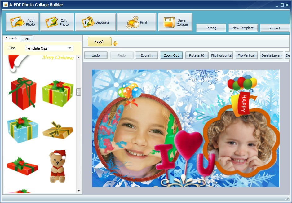 Windows 8 Boxoft Photo Collage Builder full