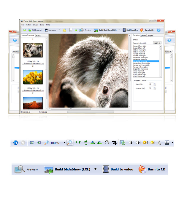 Boxoft screenshot of photo slideshow