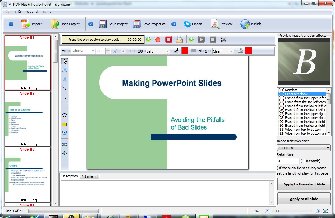 Windows 7 Boxoft PowerPoint to Flash 1.9 full