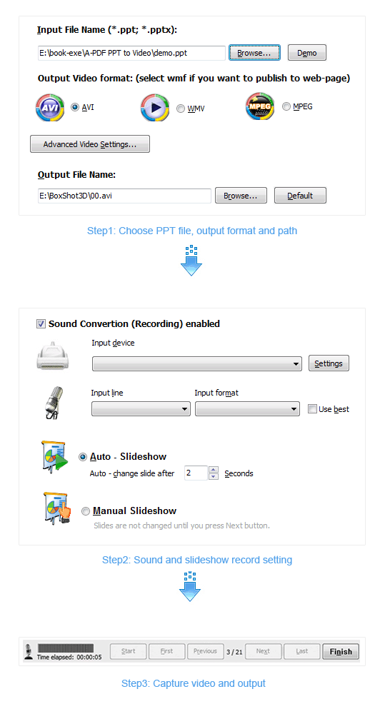  Step of Boxoft PPt to Video