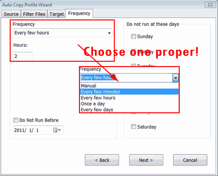 automatically backup intervals