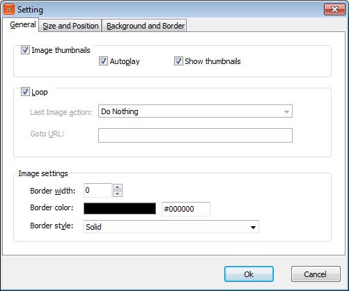 output javascript sildeshow properties.